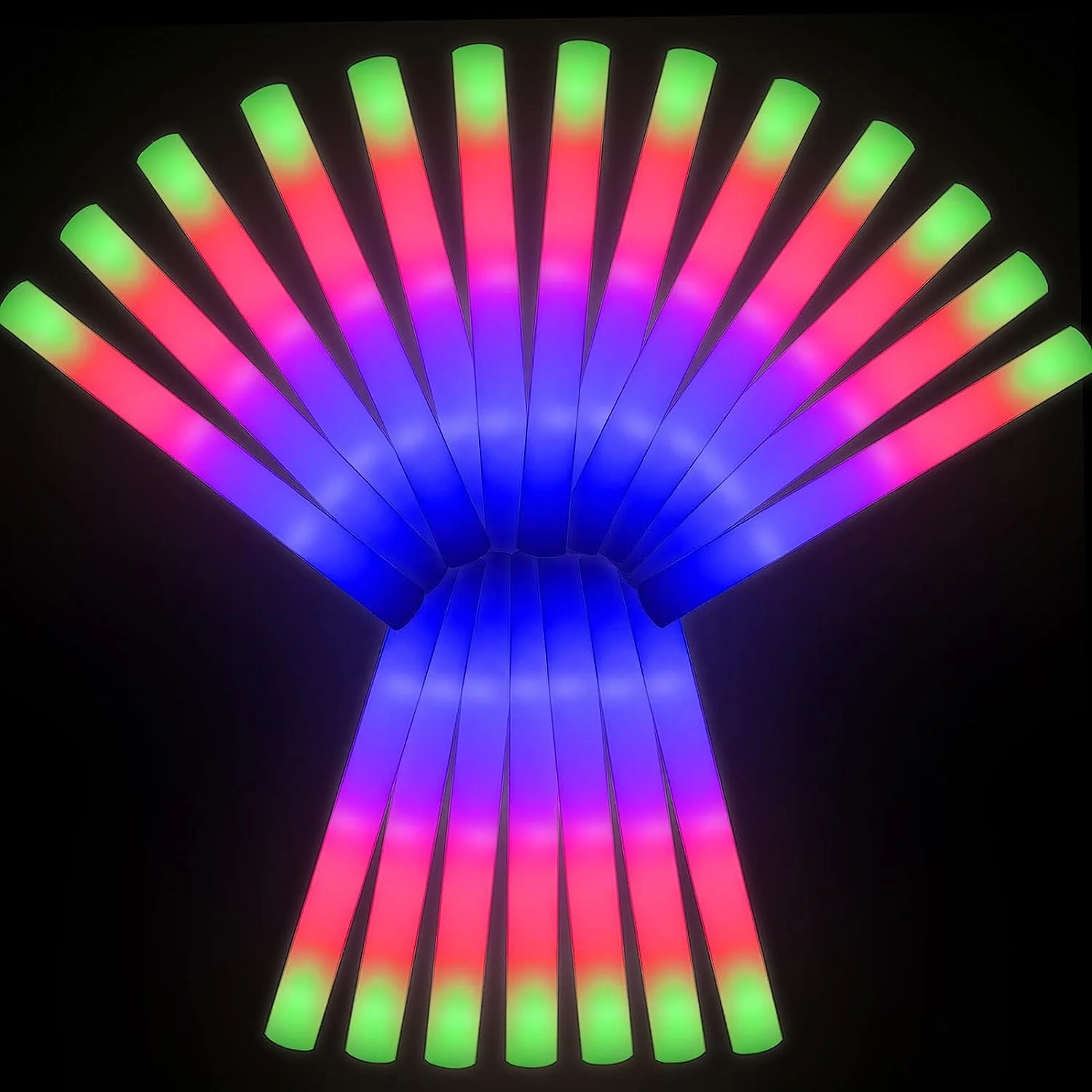 Stock LED Foam Sticks in The Dark with 3 Modes Flashing Led Foam Multicolor Batons Light up Party Favors