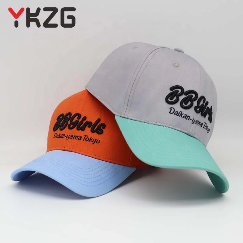 Wholesale Two-Tones High Quality 3D Embroidered Logo Custom Baseball Caps Outdoor Sport Cap For Men Women.