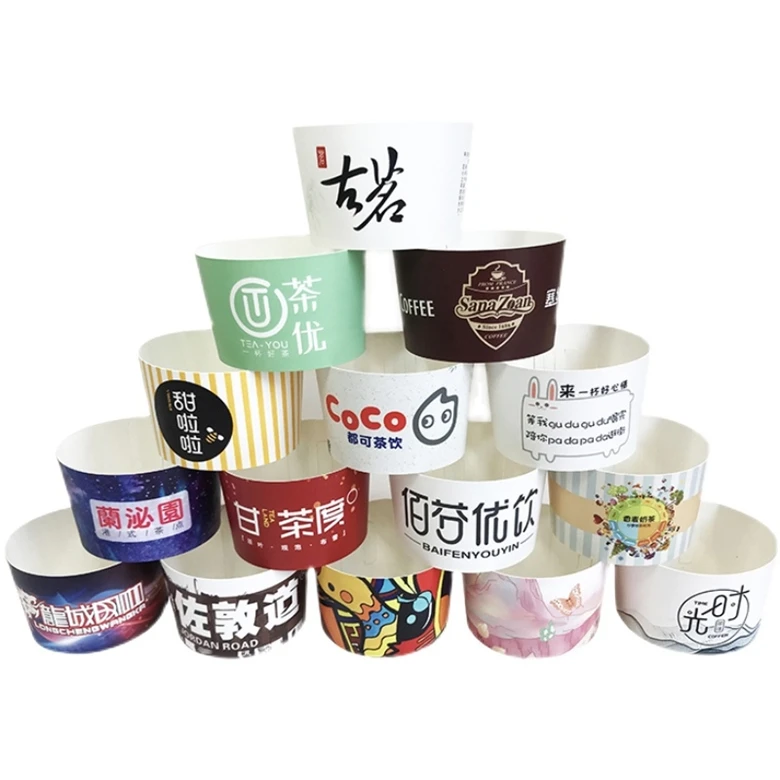 Custom printed kpop cup sleeves reflective  cup holder glitter  hot paper kpop cup sleeve