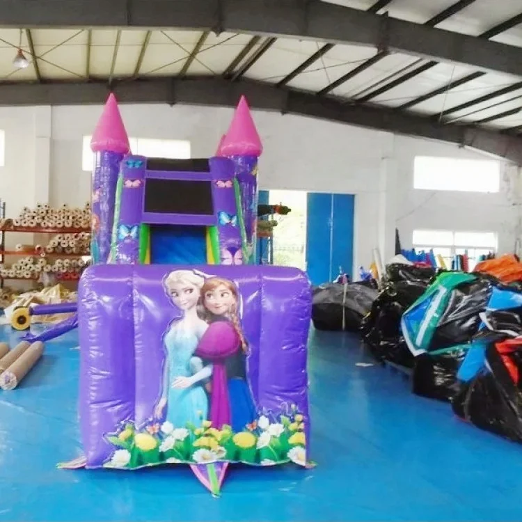 Large Custom Theme Bounce Castle Inflatable Frozen Trampoline Basketball Hoop Inside