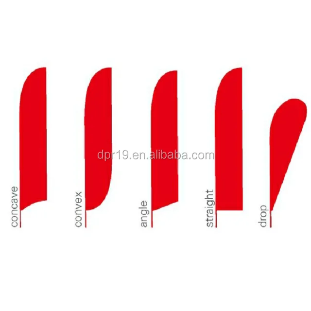 Custom printed flying teardrop banner feather blade bow outdoor shop front now open flag