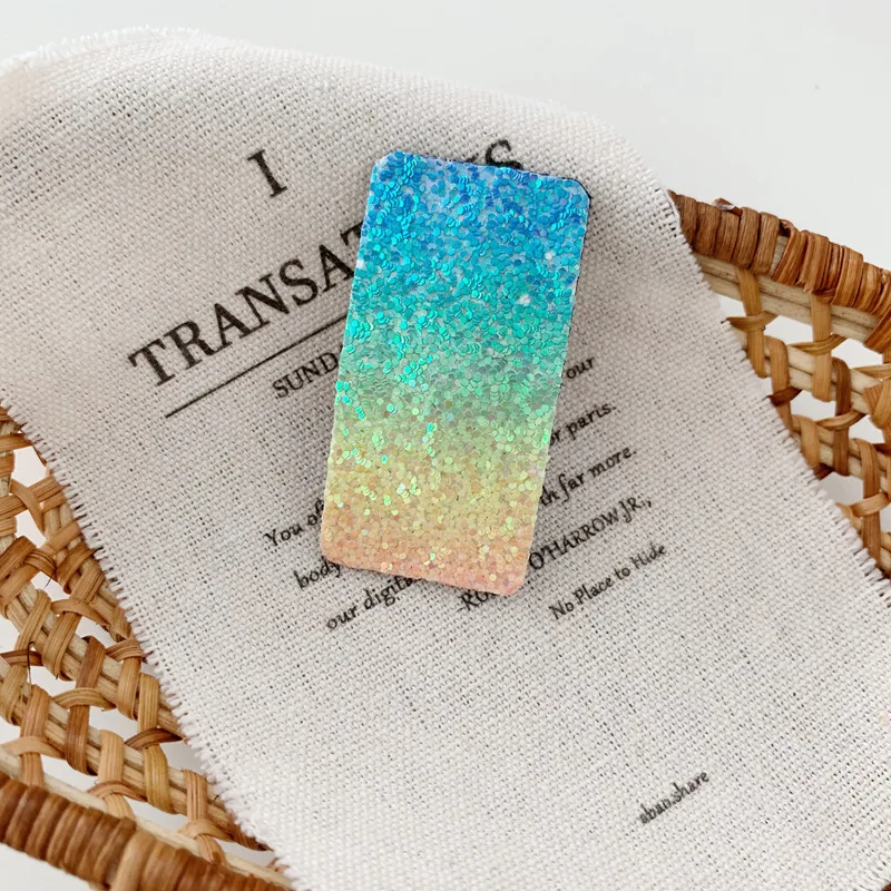 CLARMER Fashion New Simple Hair Accessories BB Hair Clip Girl Heart Rainbow Sequin Glitter Hair Clip