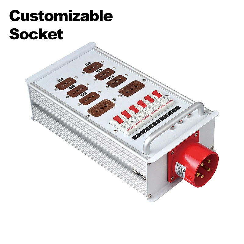 SHTX New!! Power Supply Custom Box 3 Phase Power Distribution Box for French European Israeli American Plug Electrical Equipment