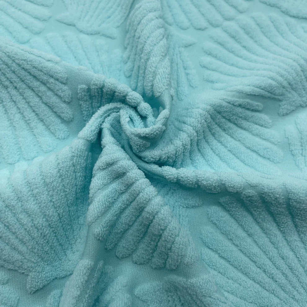 new spandex terry jacquard fabric for swimwear swimsuit knitted shells bikini fabric French terry toweling custom stretched