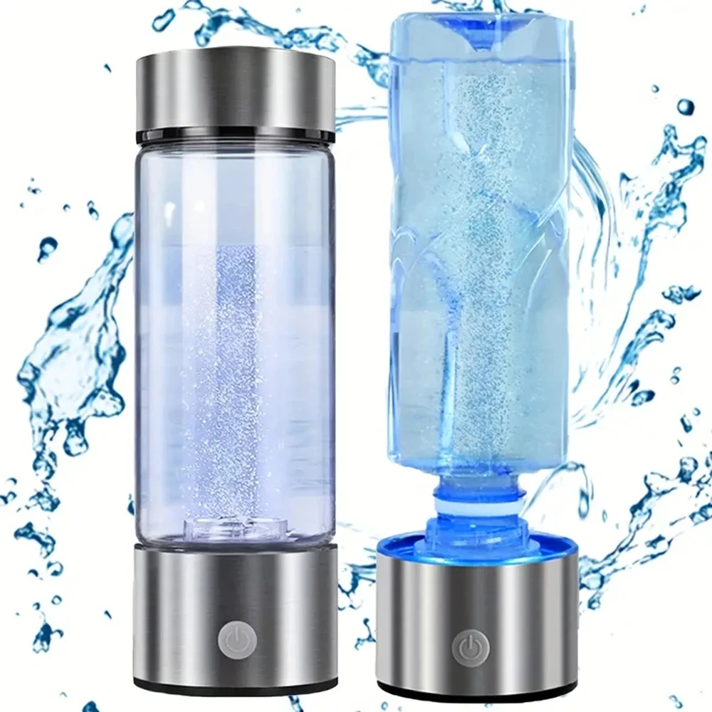 2024 New Custom Logo SPE/PEM Portable Hydrogen Rich Generator Water Filter Ionizer Pure H2 Rich Hydrogen alkaline Bottle