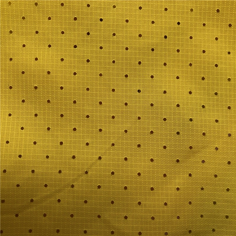 0.15 Plaid and punching hole water resistant 40d ripstop nylon fabric for skin coat