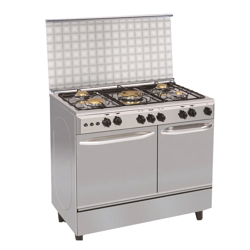 free standing gas oven with gas tank of Inox body