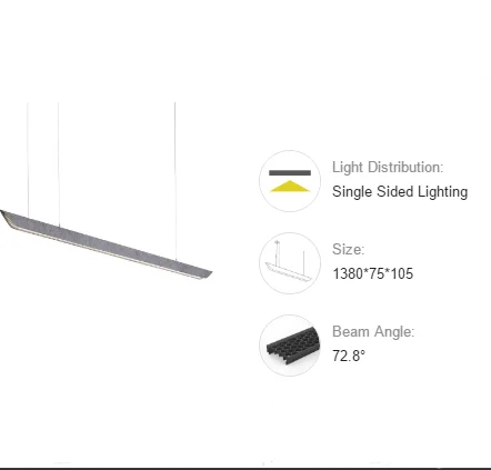  Ecojas Li-70 37 8 Вт новые высококачественные алюминиевые анти-блики Регулируемый офисный линейного светодиодного