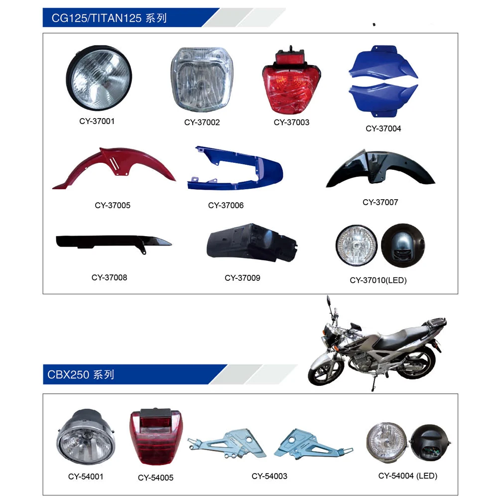 Запчасти для мотоцикла TITAN CG 125, пластиковые детали, крыло, поршень, боковая крышка, задний фонарь, спидометр, цилиндр, КАРБЮРАТОР