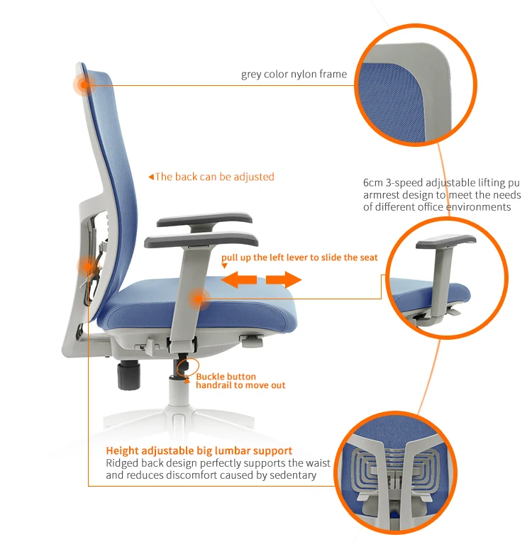 Mesh Computer Chair Adjustable flip up arms Lumbar Support Comfortable Task Desk swivel executive ergonomic office chair(new)s