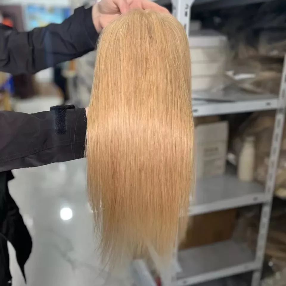 High quality cheap price European lace base blonde color 100% raw virgin Human Hair Piece Natural Straight Toppers For Women