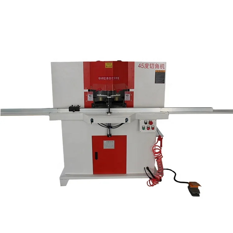 High precision industrial grade miter wood door and window frame 45 corner frame double head sawing machine