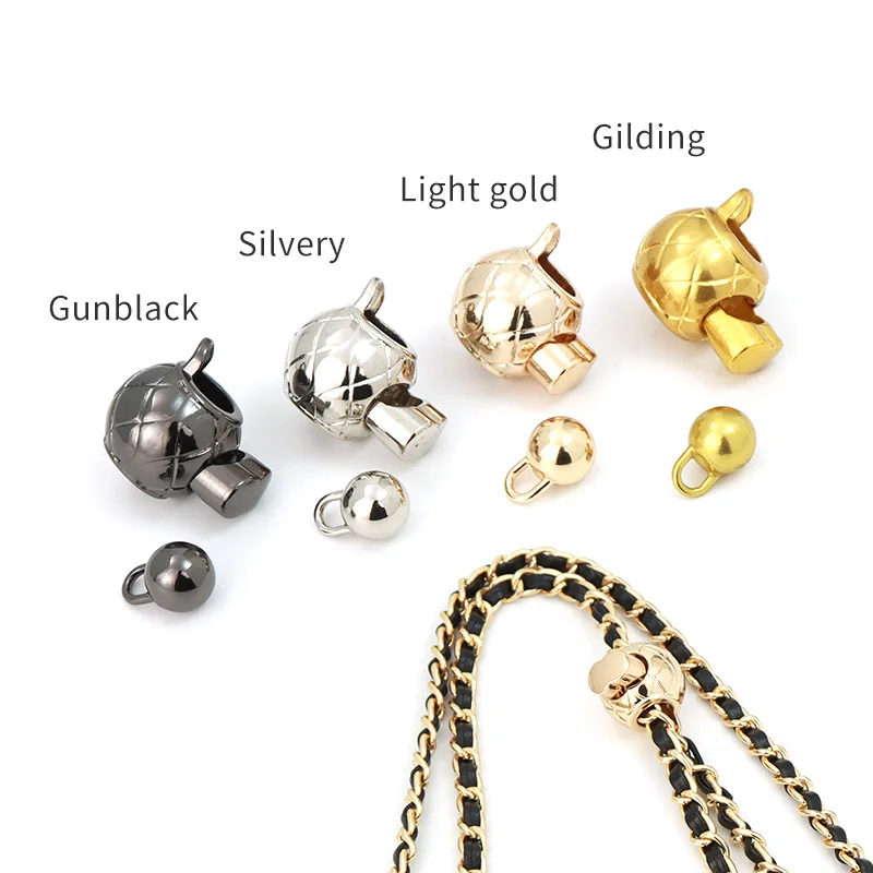 Little Golden Ball Adjustable Metal Chain Leather Strap Luggage Accessories Cross the Shoulder Chain