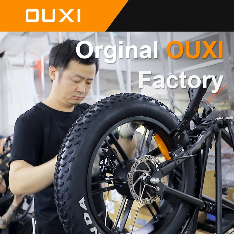Li-Ion 15AH E-bike Толстая шина передняя подвеска цикл цифровой ЖК Fatbike OUXI V8