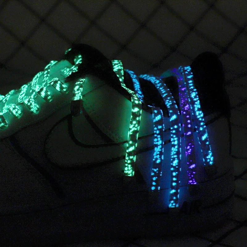 No Tie Shoe laces Elastic Shoelaces Metal Locks Flat Shoelace Luminous Lazy Laces Unisex For  Kids Adult Glowing in dark