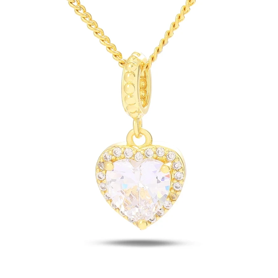 2022 Pendant Charms Pave Heart Padlocks Dangle Charm fit Original Women Snake Chain Necklace Bracelet Accessories