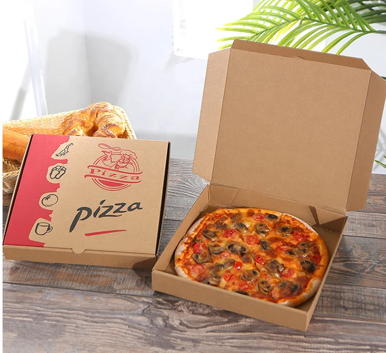Wholesale 8 9 10 11 12 13 14 16 18 24 Inch Cheap Pizza Carton Boxes Custom Logo Printed Corrugated Kraft  Packaging  Pizza Box