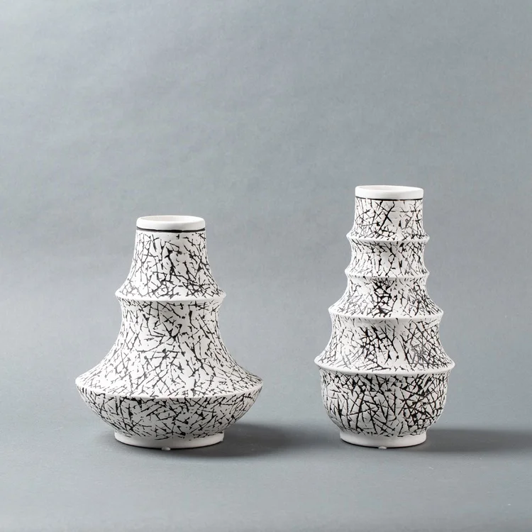 Chinese ink style ceramic flower ware, Nordic simple home decoration vase exquisite frosting technology 2022
