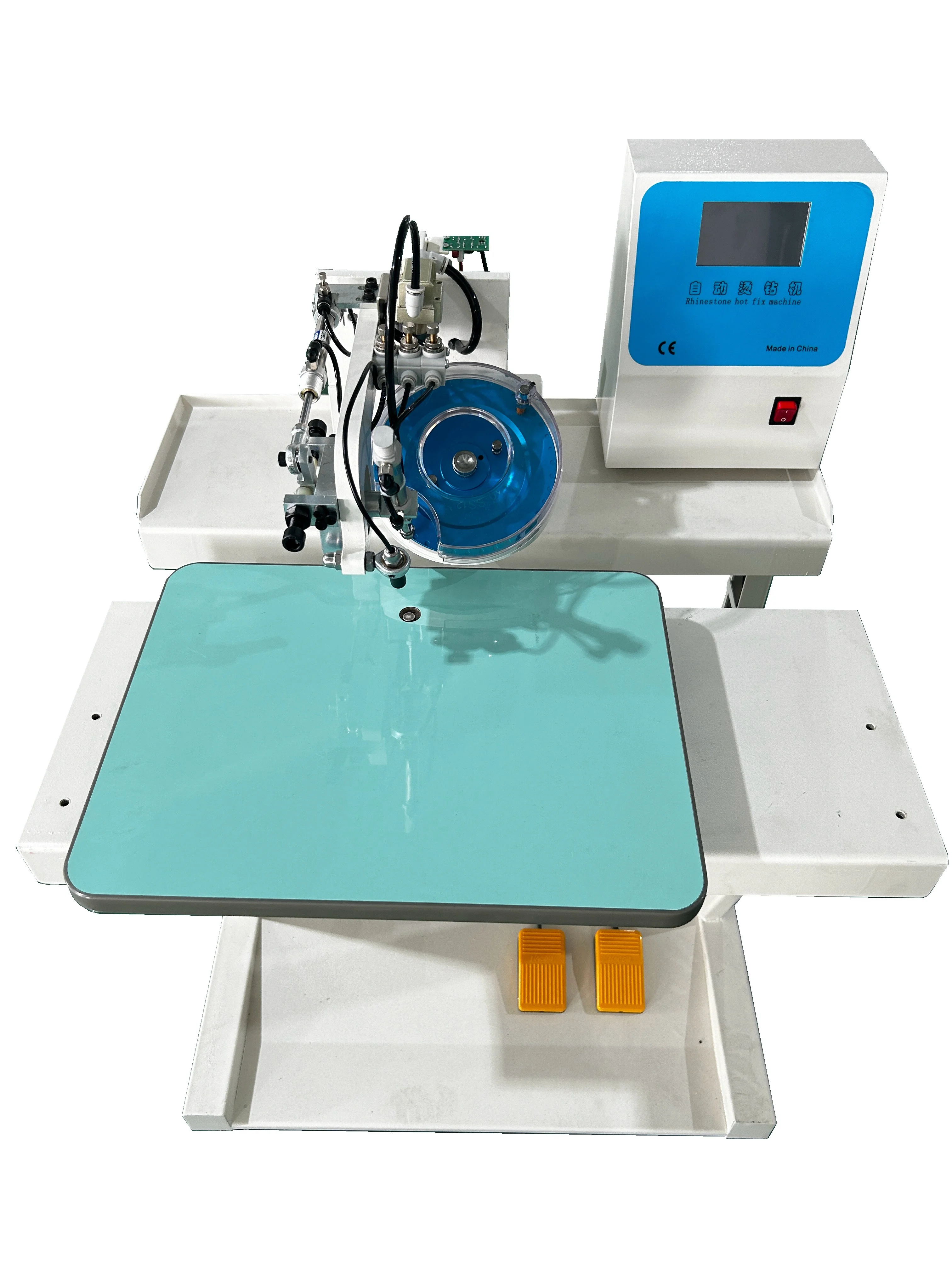 High speed single disc rhinestone setting machine hot fix applicator automatic rhinestone machine for  T shirt