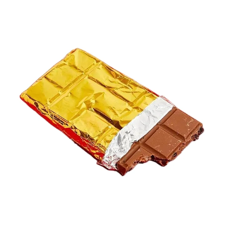 Gold chocolate wrapped aluminum foil