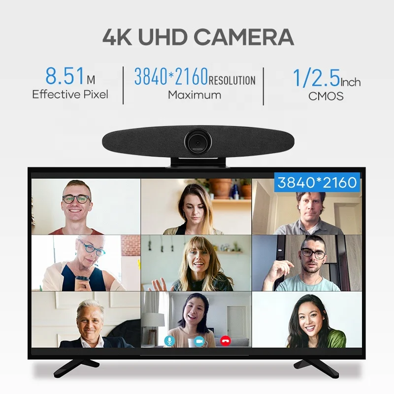 4K UHD BT5.0 Voice tracking USB plug and play video camera with HiFi mic array and beamforming speaker video conference solution