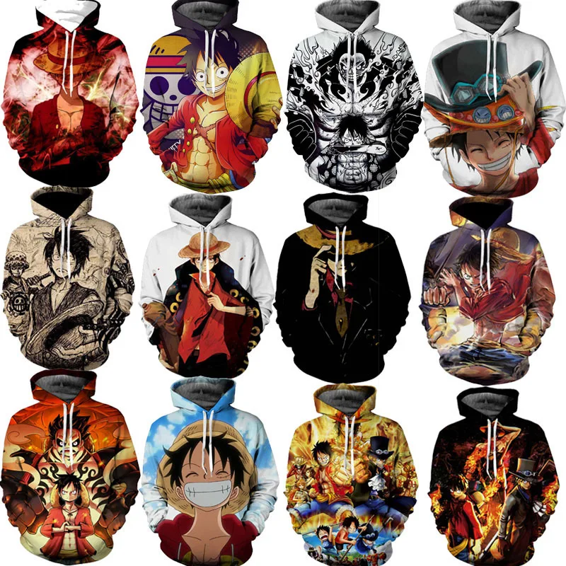 sudadera con capucha de tamano grande para hombre men fashion 3D digital print on sweatshirts hoodies one piece hoodie anime