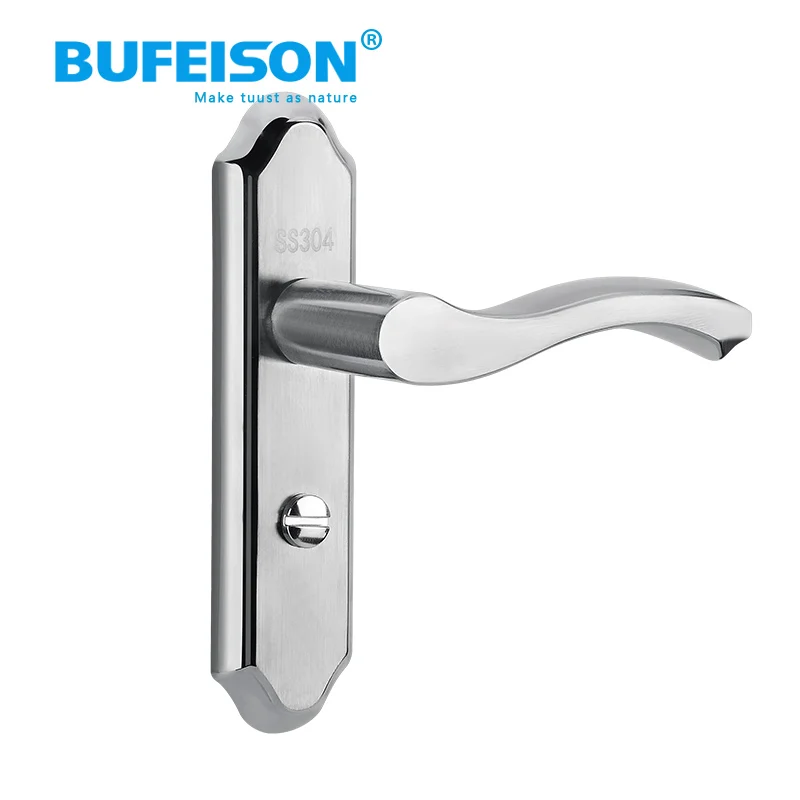 Bathroom door lock stainless steel with keyless rubber ring silent bathroom universal bathroom aluminum alloy door