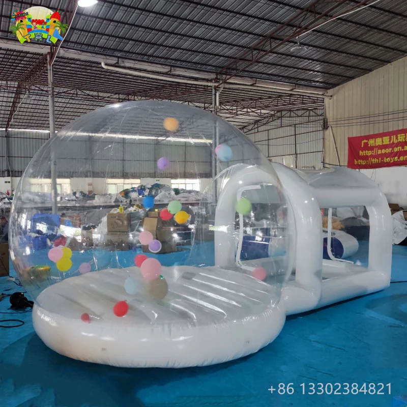 Outdoor  kids party jumping castle transparent dome house balloon decoration inflatable bubble tent for single tunnel