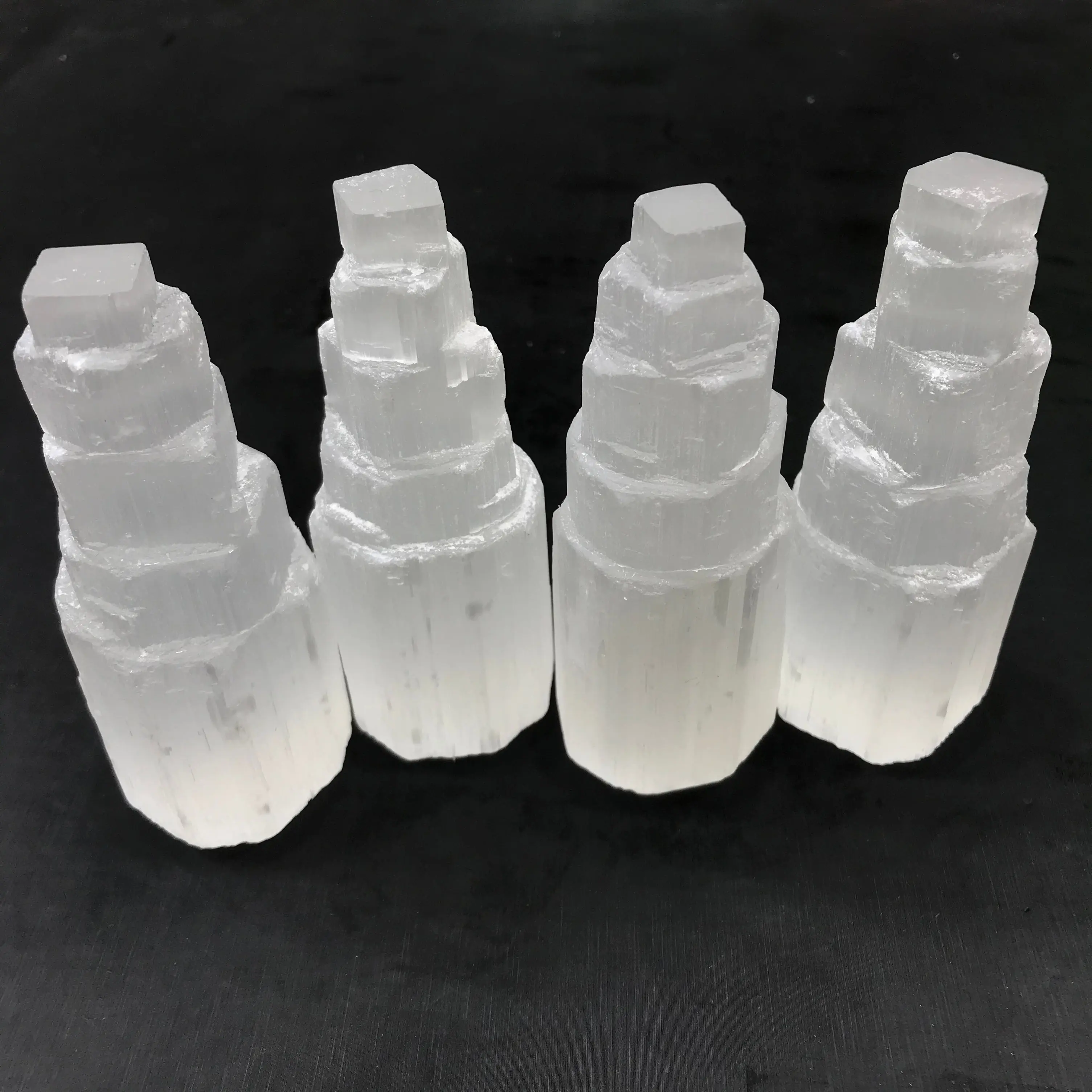 Wholesale Natural White Clear Selenite Crystal Raw Cube Tower For Home Decoration Gifts
