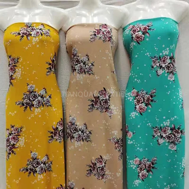 Custom design soft 100% viscose plain woven dress rose floral printed 45s rayon fabric for lady