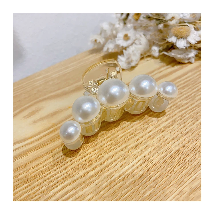 
ADELANTE Korean Fashion Luxury Imitation Pearl Custom Size Hair Claws Clip For Women 