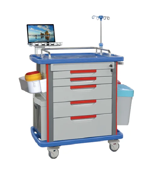 KN-J101C ABS Material Crash Cart Hospital Medicine Trolley