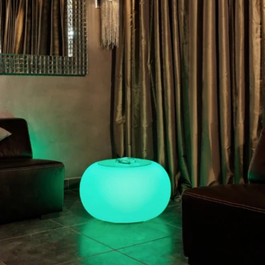 light up sofa side orange shaped glass ball table led round tea tables furniture (TP112)