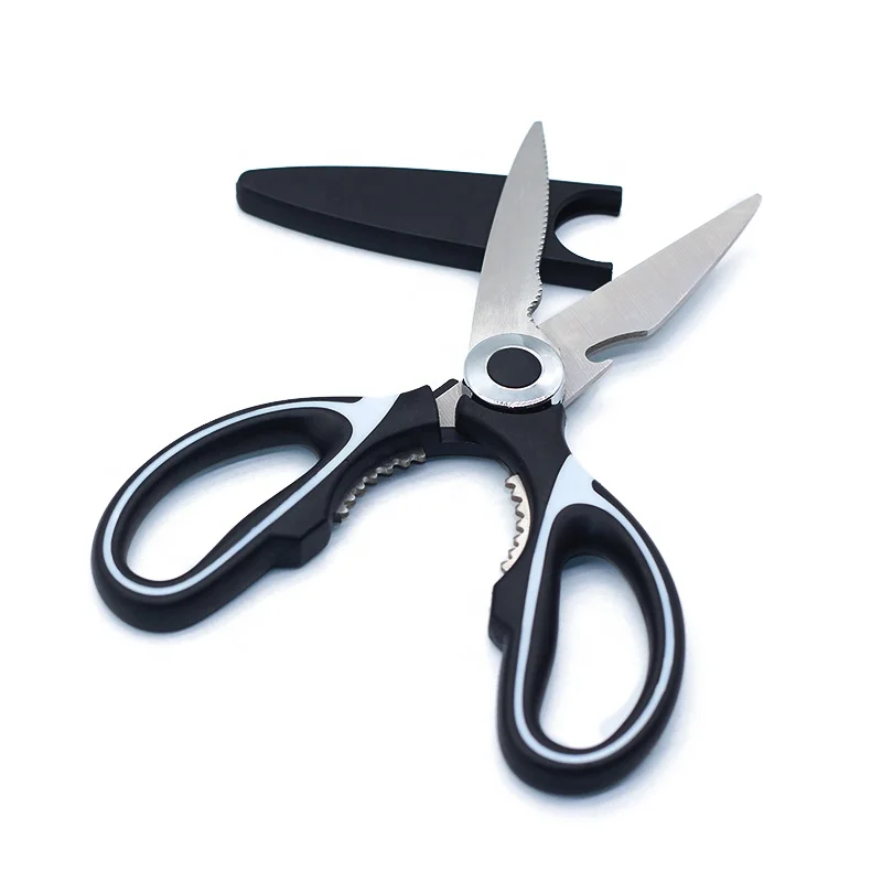 Heavy Duty Professional Meat Chicken Cutter Herb Kitchen Food Cutting Scissors With Sheath