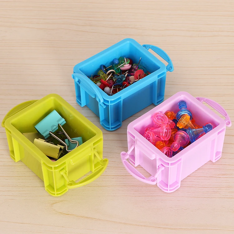 SUNSHING Small Desktop Storage Box Mini Office Supplies Organizer Portable Plastic Container Household Sewing Kit Box With Lock