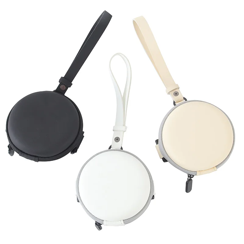 Ready Stock Luxury Design Folding Sunglasses Case Eva Round Storage Bags With Strap