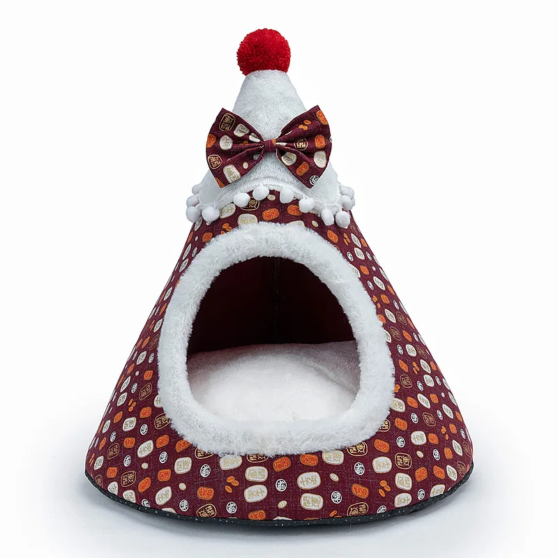 Cat Cave Bed Winter Christmas Tree Pet Bed Creative Sponge Pet Beds