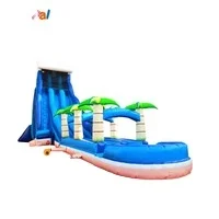 Гигантская тропическая волна влажная горка с бассейном цунами скользящая горка большая надувная водная горка для улицы