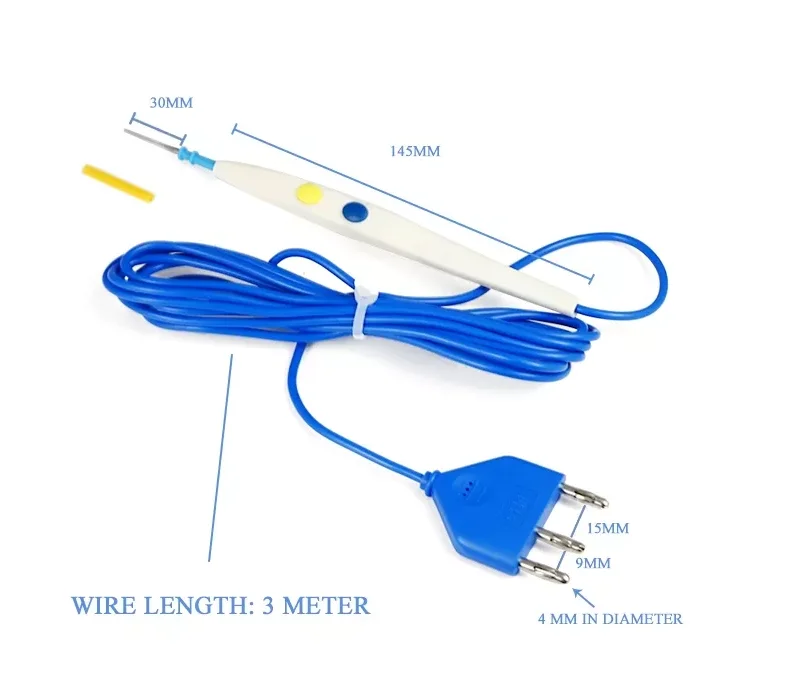 Medical Surgical Electrode Coagulation Electrocoagulation Electric High Frequency Disposable ESU Wire Electrosurgical Pencil