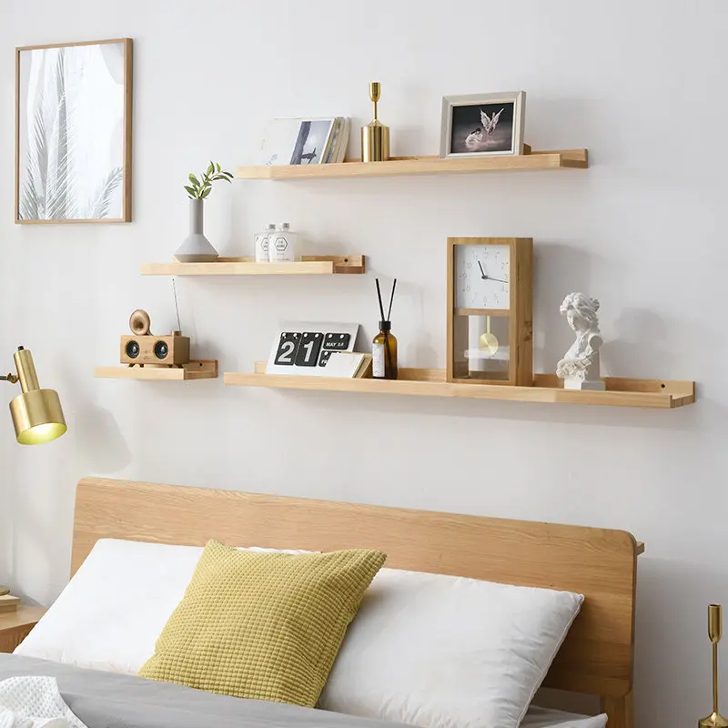 Floating Shelves Wall Mounted Set Rustic Solid Wood Shelf for Bathroom Storage Decor