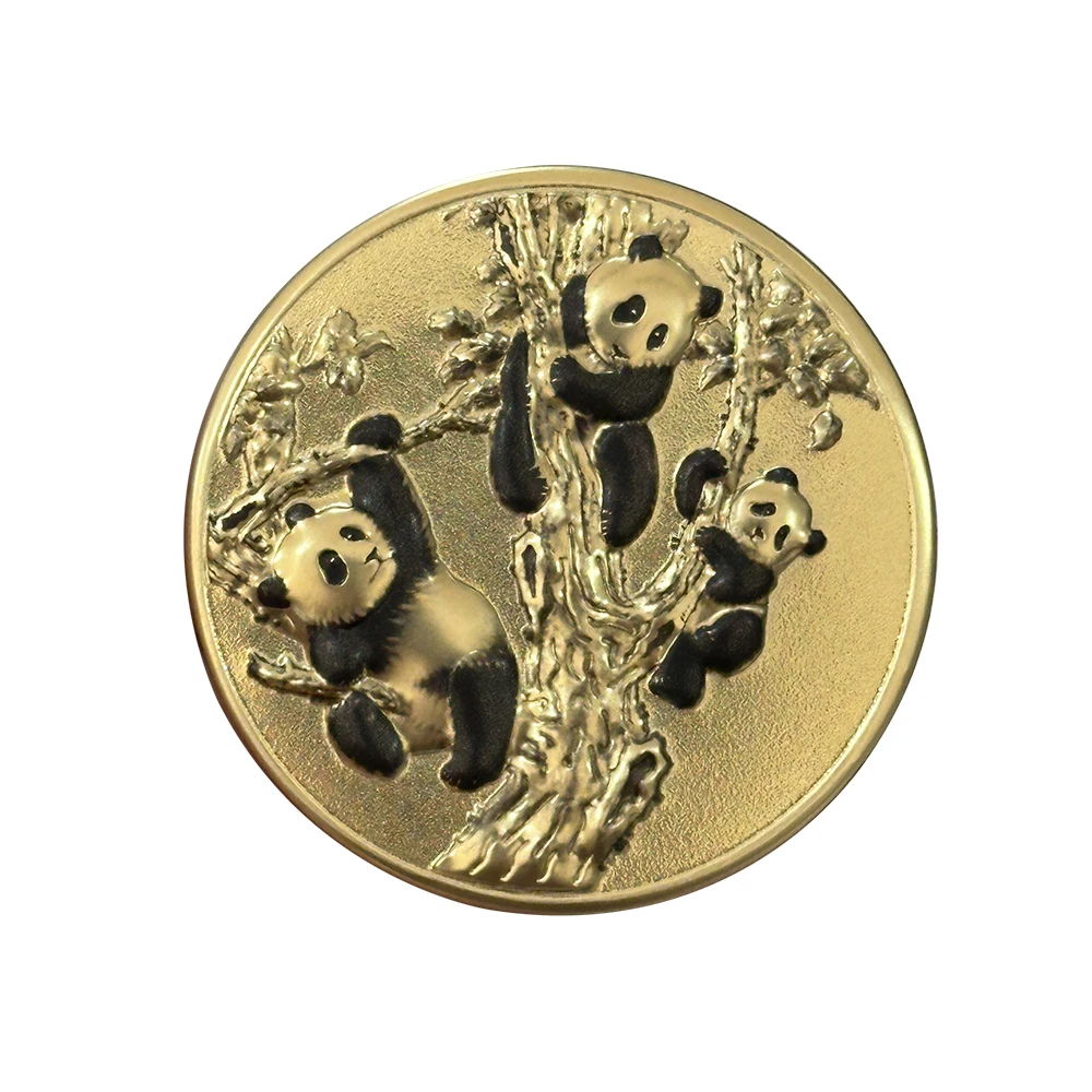 Modern Black and White Panda Wine Label Aluminum Nameplate with Stamping Technique Animal Theme