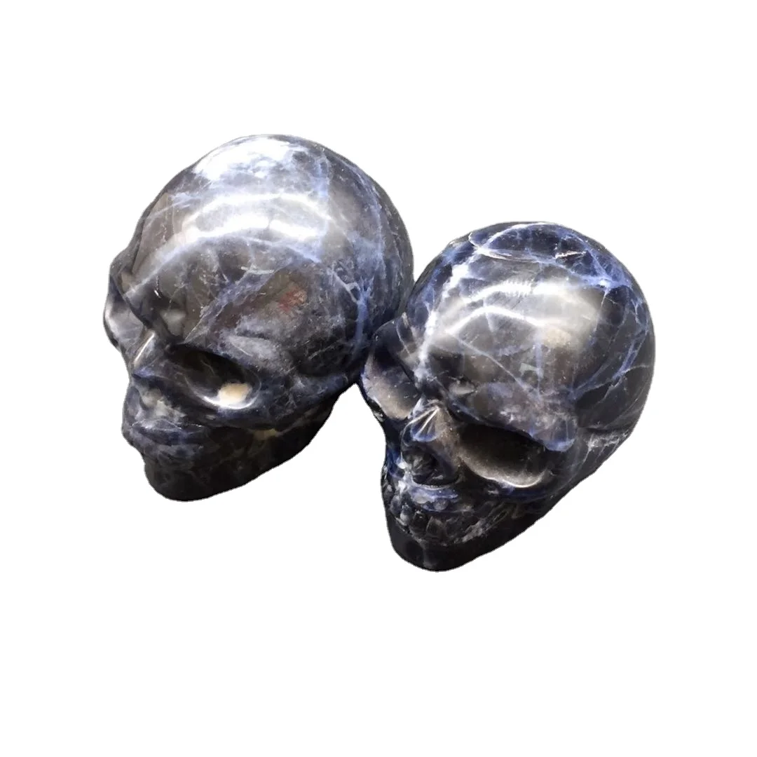 
Wholesale High Quality Natural Blue Sodalite Quartz Crystal Hand-carved Skulls Healing for Gift & Decoration 