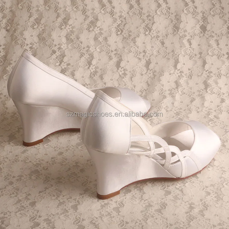 Wholesale White Wedding Wedges Shoes for Women