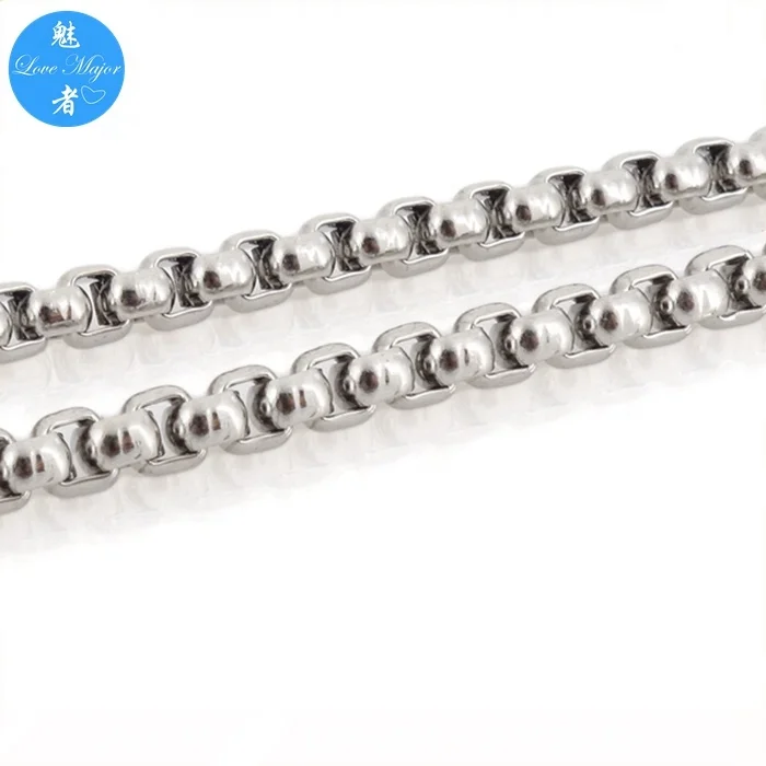 4.5mm Stainless Steel Basic Chains Round Box Link Chain by spool