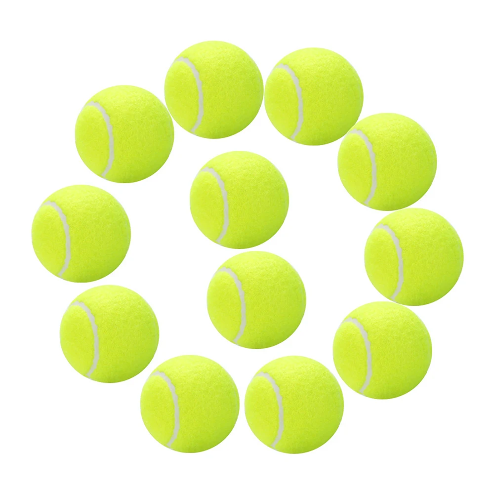 Soft tennis balls made of rubber and wool can be used for training or competition