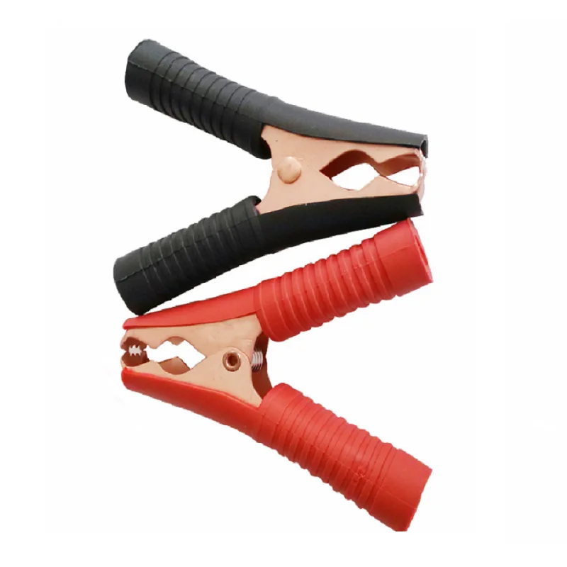 Battery Alligator Clip Clamp Black Red Color Plastic Handle 100Amp Copper Teeth