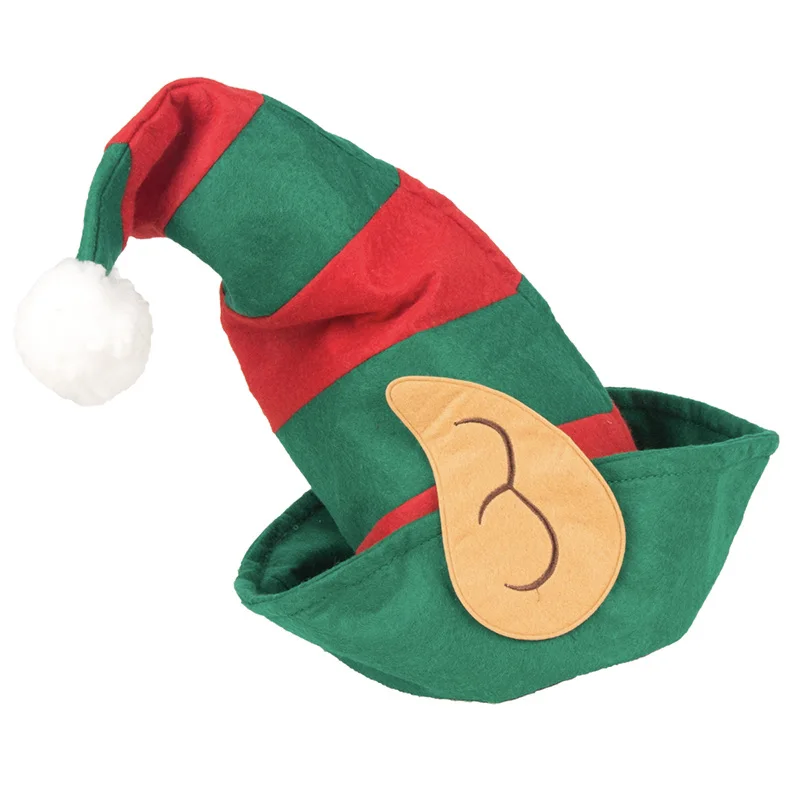 
new 2021 Christmas Accessory Xmas Adults and Kids Gift Hat Christmas Elf Hat with Ears 
