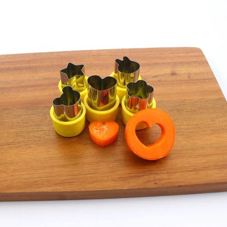 5Pcs Vegetables Fruit Cutter Shape Set Stainless Steel  Biscuit Molds