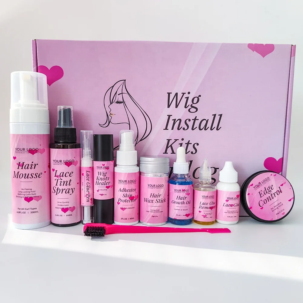 Lace Tint Spray Edge Control Private Label Wig Glue Safety Hair Styling Waterproof Wig Glue Bond Lace Wig Install Kits 1.3oz