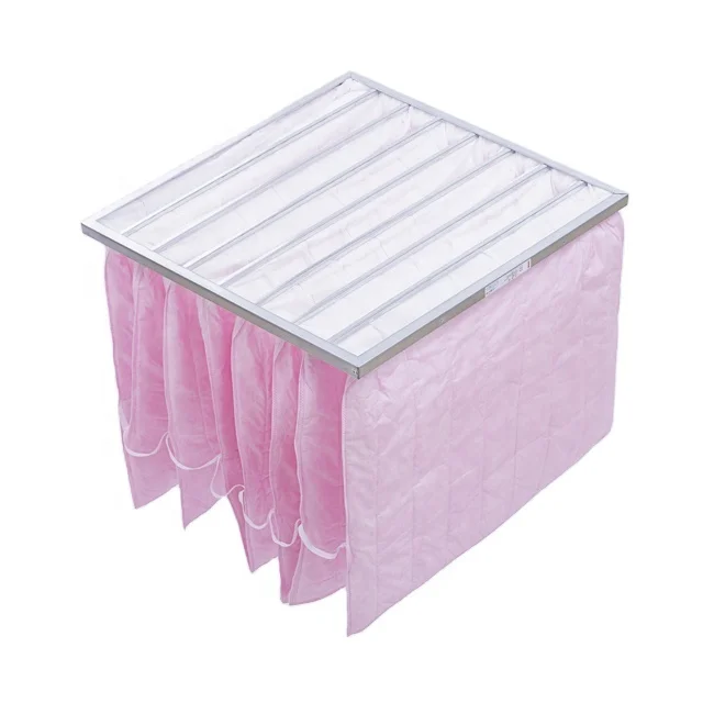 Customized Industrial Medium Efficiency Synthetic Fiber Pocket HVAC Air Filter Manufacturer F5 F6 F7 F8 F9 Pocket Filter Bag